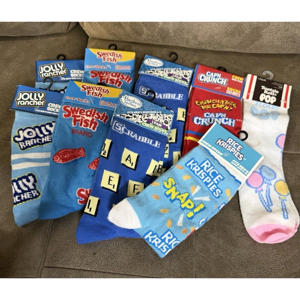 Fun Treat Themed Socks 10 Pair Adult 6-13 NWT